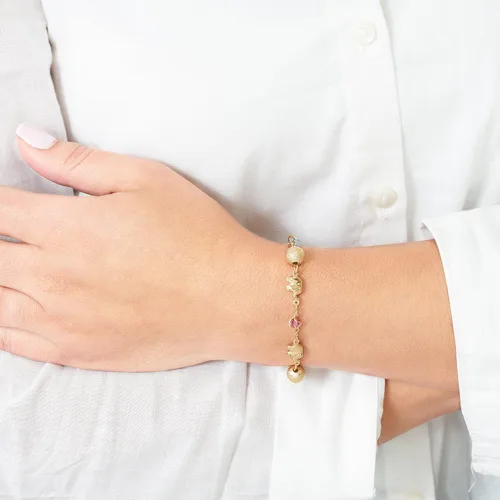 Miniatura 2 de Barzel - Pulseras de elefante chapado en oro de 18 quilates para mujer