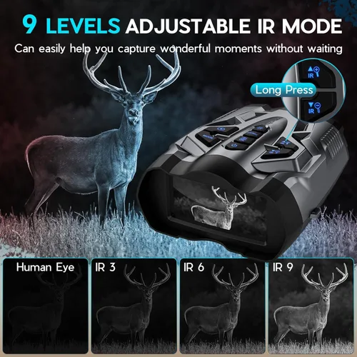 Miniatura 5 de WISHBETY 4K Night Vision Goggles for Adults,16X Zoom Night Vision Binoculars with 1000FT Infrared Range,5000mAh Rechargeable Battery,3.5" Plata Gris