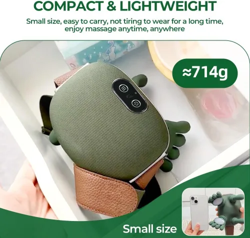 Miniatura 6 de Masajeador de cuello con calor, masajeador eléctrico Shiatsu para cuello y hombros con mano maestra N7, regalos para hombres y mujeres Verde