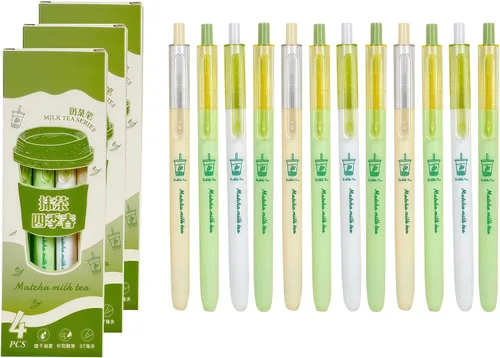 Miniatura 30 de 8 bolígrafos retráctiles estéticos de gel, bolígrafos de escritura de tinta con punta fina suave de 0.020 in, bolígrafos de impresión novedosos