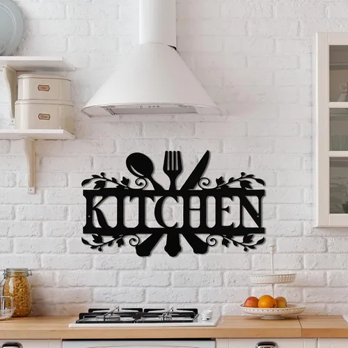 Miniatura 3 de Hotop Letrero de Metal Negro para Cocina, Imágenes de Cocina de Granja Decoración de Pared Arte de Pared Rústico de Campo para Mardi Gras Pascua