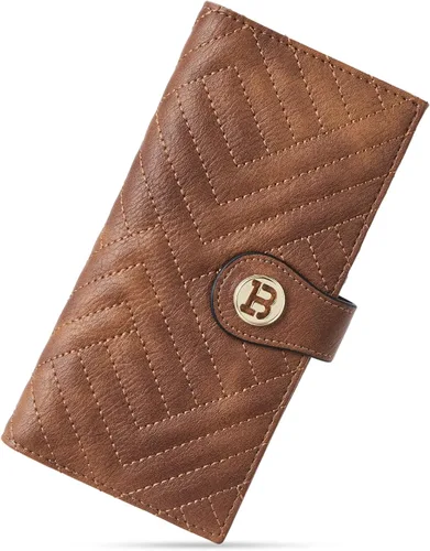 Miniatura 12 de BOSTANTEN - Cartera delgada de cuero para mujer con bloqueo RFID, cartera plegable para tarjetas de crédito con bolsillo para monedas y cremallera