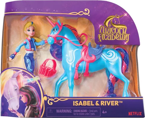 Miniatura 7 de Unicorn Academy Juego de jinete y unicornio – Aprox. 4.7 in, la popular serie Netflix, con 2 accesorios y pincel para juegos de rol creativos