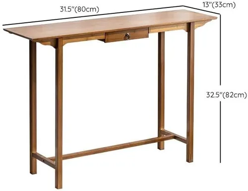 Miniatura 3 de Mesa consola, mesa de consola moderna de mediados de siglo, rectangular, color marrón oscuro, mesa de pasillo, mesa de sofá para entrada, pasillo