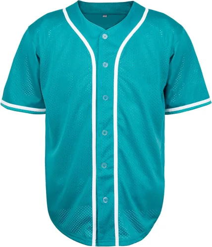 Miniatura 18 de Phoneutrix Camisetas Jersey de Béisbol Hip Hop Hipster Lisas en Blanco con Botones Uniformes Deportivos para Hombres y Mujeres Jersey