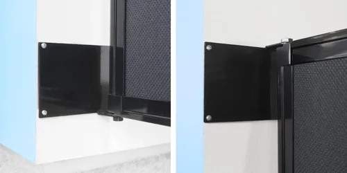 Miniatura 4 de Divisor de habitación de pared recta deslizante montado en la pared Anchos ajustables Ruedas de bloqueo Separador de habitación Paneles
