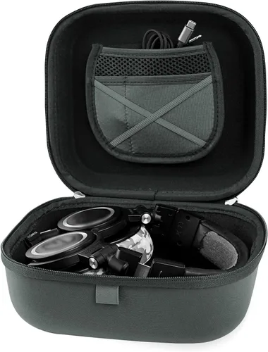 Miniatura 2 de Linkidea Funda de transporte para auriculares compatible con Audio-Technica ATH-M50X, ATH-GDL3 y más, bolsa protectora de viaje rígida con cable