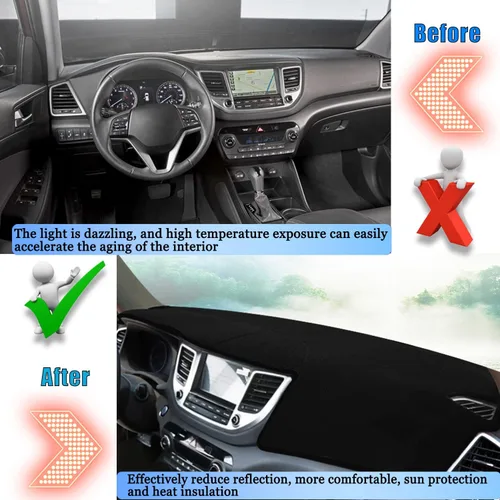 Miniatura 4 de Funda para salpicadero, almohadilla para salpicadero, tapete acolchado, personalizado para Hyundai Tucson 2016 2017 2018, accesorios, protector