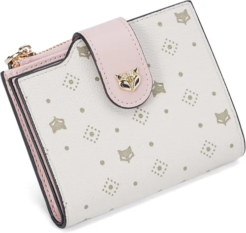 Miniatura 7 de FOXLOVER Cartera pequeña para mujer, con bloqueo RFID, de piel, plegable, con cremallera, bolsillo con cremallera, tarjetero con ventana