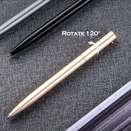 Miniatura 5 de DUNBONG Bolígrafo de gel de metal retráctil, bolígrafo de punta media de 0.020 in, tinta de gel negra (negro)