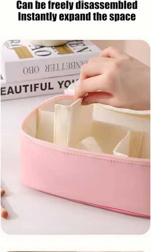 Miniatura 4 de Bolsa de maquillaje – Organizador de maquillaje, bolsa de aseo de viaje para mujeres y niñas Bonita bolsa de cosméticos, neceser para, bolsa