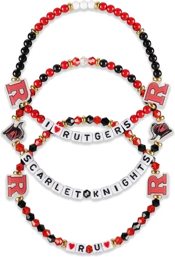 Miniatura 40 de FOCO NCAA unisex-adulto Paquete de 3 Pulseras de la Amistad con Cuentas con Logotipo de Equipo Universitario de la NCAA Oficialmente Licenciadas