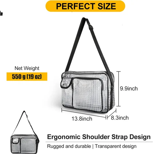Miniatura 5 de Bolsa de herramientas de 13.8 pulgadas, transparente y antiestática, bolsa de ingeniero de sala limpia para trabajo y viajes