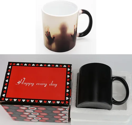 Miniatura 2 de HS&ROXIN Taza de café de cerámica de Halloween que cambia de color, taza de terror, taza espeluznante, taza de zombi, regalos novedosos
