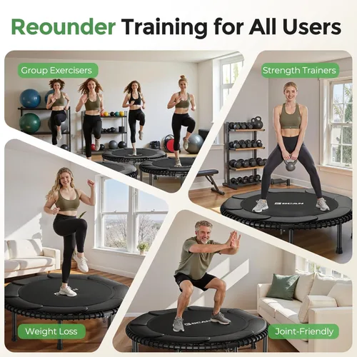 Miniatura 4 de BCAN 450/550LBS Mini Rebounder Trampoline for Adults, 40"/48" Foldable Fitness Trampoline with Bungees, Quiet & Stable Exercise Trampoline