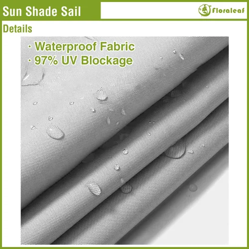 Miniatura 3 de Vela de Sombra Solar 10' X 15' Rectangular Impermeable Vela Solar con Bloqueo UV Toldo para Patio Exterior Césped Jardín Patio Trasero, Gris Claro