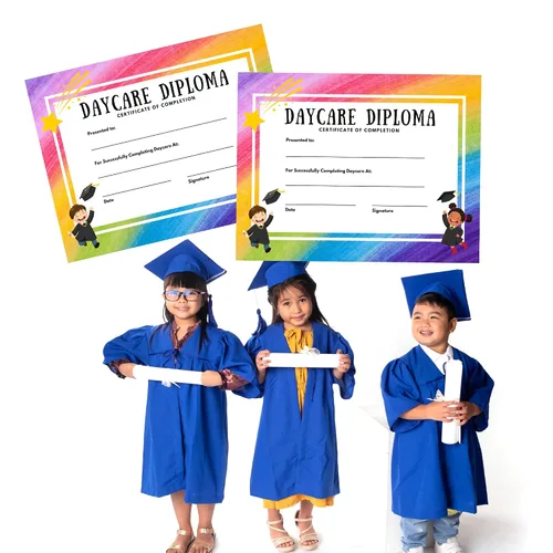Miniatura 6 de Daycare Graduation Diploma 50 pk 8.5 x 11” Certificate of Achievement Award Preschool Pre K for Teachers to hand out at Ceremony Productos