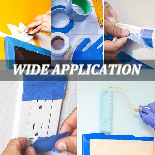 Miniatura 5 de Cinta de pintura azul, cintas de enmascarar, cinta de pintor de primera calidad (88yd=4Rollos*0.94in*22yd), cinta de pintura adhesiva para pintura