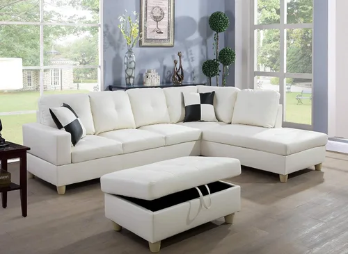 Miniatura 20 de Juego de sofá modular F091-F094 Crema Blanco