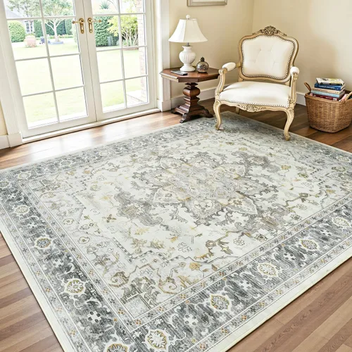 Miniatura 12 de Lofus 8x10 Alfombras de área para sala de estar, alfombra de área lavable, alfombras para dormitorio, cocina, alfombra vintage boho, alfombra suave
