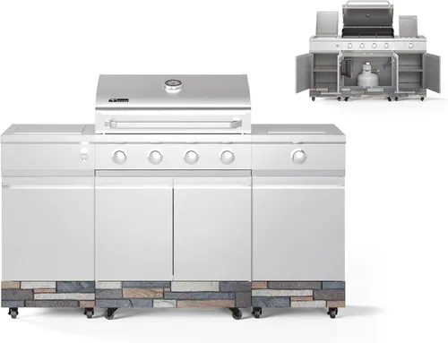 Miniatura 15 de Tytus Fresno - Parrilla de isla de propano o gas natural de 5 quemadores - Área de cocción de 864 pulgadas cuadradas, parrilla de 48,000 BTU