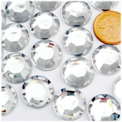 Miniatura 13 de The Crafts Outlet 144 diamantes de imitación redondos de 0.630 in - parte trasera plana rojo rubí rojo