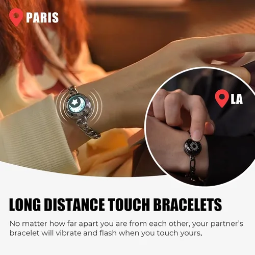 Miniatura 9 de TOTWOO Long Distance Touch Bracelets for Couples, Vibration & Light up for Love Couples Bracelets Long Distance Relationship Gifts for Girlfriend