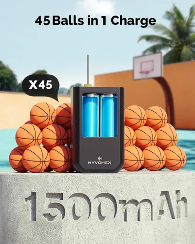 Miniatura 3 de Bomba de Aire para Pelotas Deportivas, Bomba de Baloncesto Eléctrica Portátil con Inflado Ultra Rápido, con Pantalla LED Digital, Bomba de Aire
