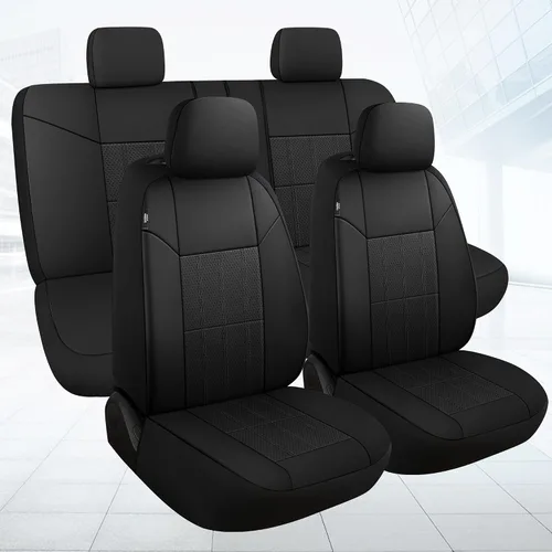 Miniatura 14 de VarCozy Juego de fundas para asientos delanteros de automóvil de piel sintética, fundas universales para asientos delanteros de automóvil, fundas
