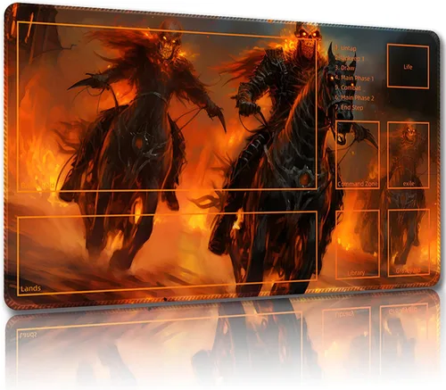 Miniatura 21 de Tapete de juego para MTG con bolsas de almacenamiento gratis, tapete de juego de 24 x 14 pulgadas TCG y alfombrillas de juego de mesa para tarjetas
