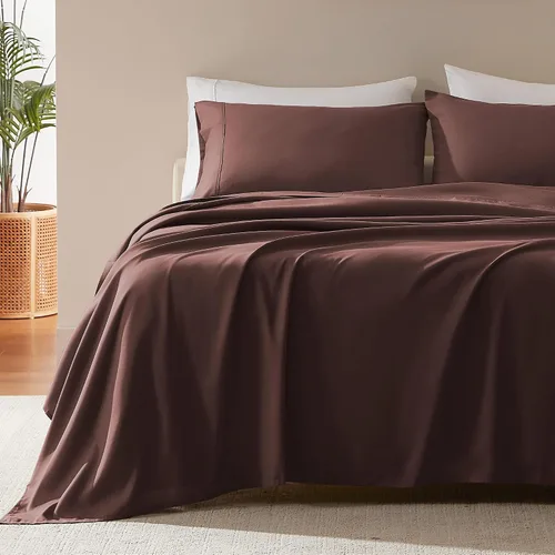 Miniatura 19 de SLEEP ZONE Juego de Sábanas Refrescantes a Rayas Queen - Juego de Sábana Ajustable, Sábana Plana y Fundas de Almohada de 4 Piezas - Sábana de Cama a