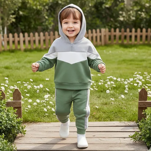 Miniatura 219 de Conjunto de ropa de otoño e invierno para bebé y niño, sudadera larga con capucha y pantalones para niños pequeños, 6, 12, 18, 24 meses, 2T