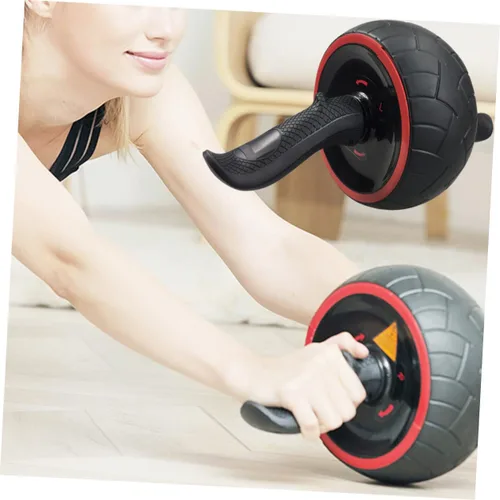 Miniatura 9 de Rueda de rodillo de goma para abdominales con alfombrilla gruesa para entrenamiento muscular silencioso y abdominal, dispositivo de fitness