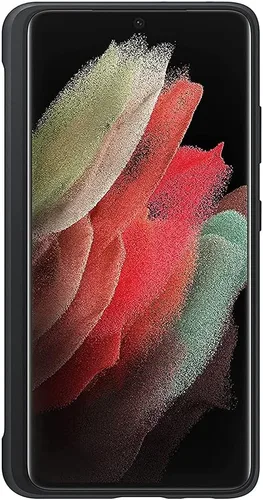 Miniatura 6 de Funda para Galaxy S21 Ultra con soporte para bolígrafo S, silicona líquida con ranura para lápiz capacitivo (bolígrafo no incluido), protección Negro