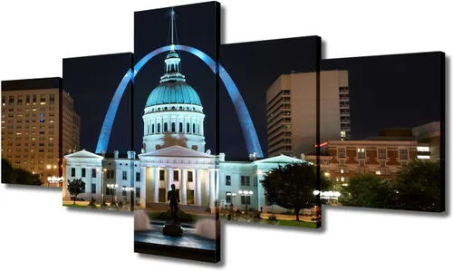 Miniatura 88 de TUMOVO Fotos en lienzo de Estados Unidos, Cincinnati, Ohio, Skyline at Dusk para tu sala de estar, impresiones de paisaje urbano de rascacielos