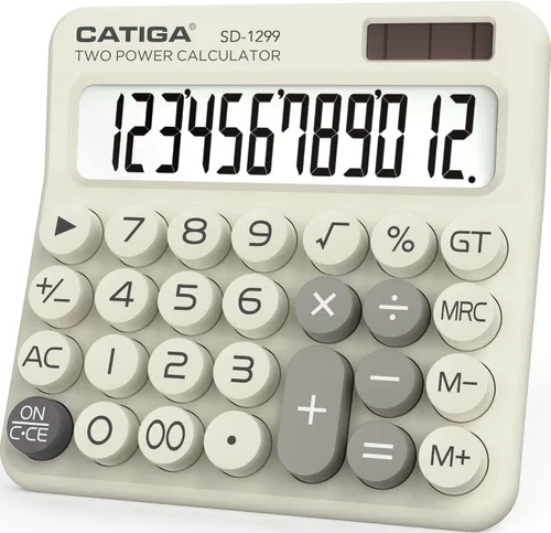 Miniatura 11 de Calculadora básica: Catiga - Calculadora de oficina y estilo doméstico, educativa, adecuada para la escuela, la empresa y uso personal, Negro