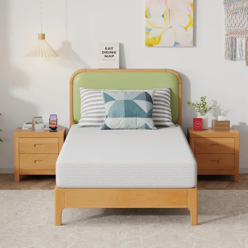 Miniatura 16 de Colchón de tamaño individual de 5 pulgadas de espuma viscoelástica de gel, colchón de firmeza media para dormir fresco y para alivio de la presión