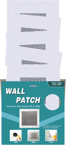 Parche para paneles de yeso, 2 x 2 pulgadas, 5 piezas, kit de reparación de parches de pared, (2x2-5P)