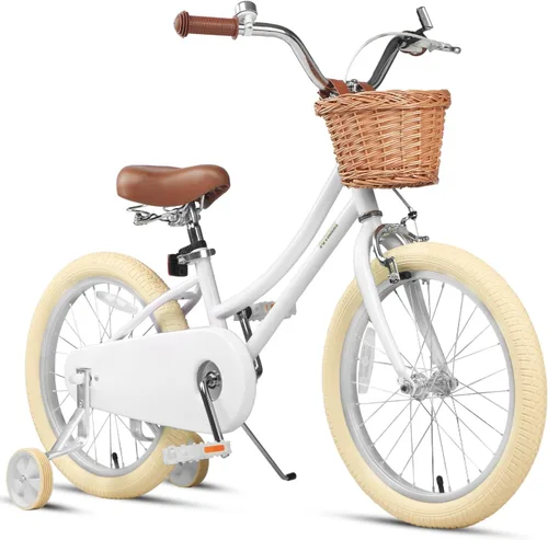 Miniatura 11 de Petimini Vintage Kids Bike for Girls, 12–20 Inch Classic Bicycle with Wicker Basket & Bell, High Tensile Steel Frame, Training Wheels (12–18”), 85%