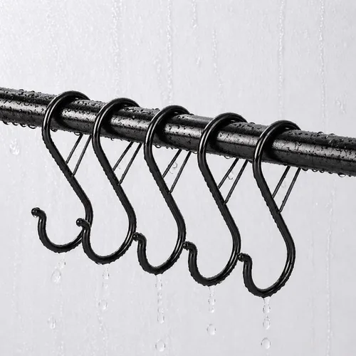 Miniatura 8 de Ganchos en S para colgar, resistentes con diseño de hebilla de seguridad, ganchos en forma de S para utensilios de cocina, sartenes, barra