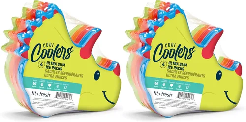 Miniatura 15 de Fit & Fresh Cool Coolers - bolsas de hielo delgadas para loncheras, bolsas y hieleras, formas acuáticas para niños Mariposa (4 unidades)