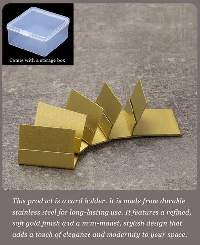 Miniatura 2 de Soportes Dorados para Números de Mesa, Paquete de 12 Soportes de Metal para Tarjetas de Lugar y Soportes para Fotos con Caja de Almacenamiento