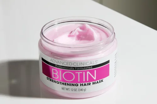 Miniatura 7 de Advanced Clinicals Biotin - Mascarilla reparadora antiroturas para el cabello, fortalece el cabello roto y teñido con acondicionador profundo