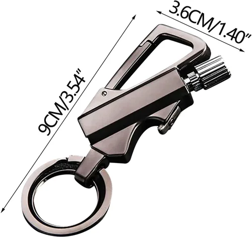 Miniatura 3 de Encendedor infinito permanente, encendedor de llavero con abrebotellas multiherramienta, impermeable y reutilizable, resistente al viento para Negro