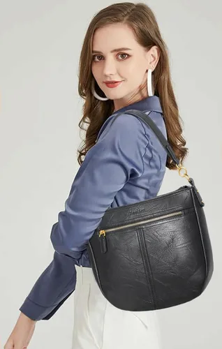 Miniatura 2 de Hobo Purses Totes Bolso de hombro de cuero vegano para mujer con correa cruzada desmontable