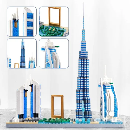 Miniatura 2 de Architecture Dubai Skyline - Kit de construcción de modelos coleccionables, juegos de microbloques para adultos, kit de modelo de regalo de 2545