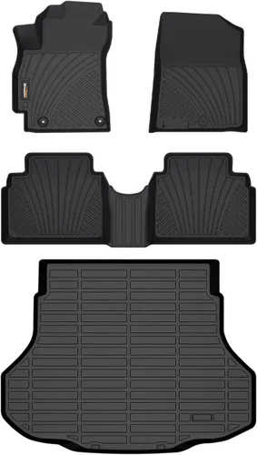 Miniatura 31 de Alfombrillas para todo tipo de clima y forro de carga para Volkswagen Atlas 2018-2025 (asiento de cubo de 6 pasajeros), juego completo de 3 filas