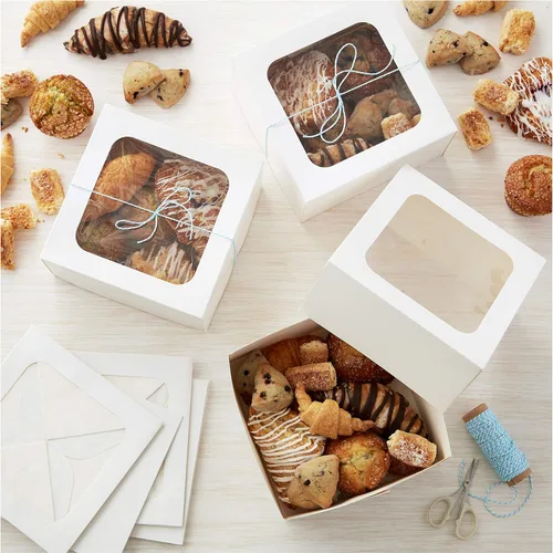 Miniatura 3 de Wilton Cajas blancas para dulces con ventanas, soportes perfectos para regalar y transportar mini pasteles o galletas caseras, 9 piezas