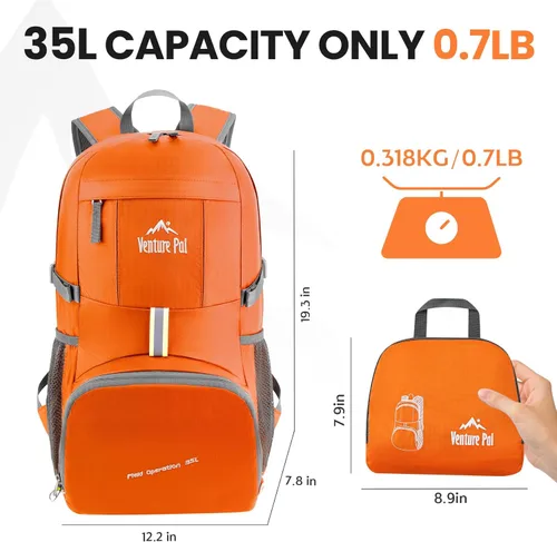 Miniatura 5 de Venture Pal 35L Mochila ultra ligera, plegable, para viajes, camping, senderismo, deportes al aire libre