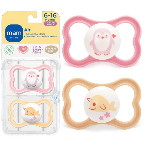 Miniatura 7 de MAM Chupetes Air Matte, para piel sensible, 6+ meses, el mejor chupete para bebés amamantados, chupetes para bebé varón, 6-16, 4